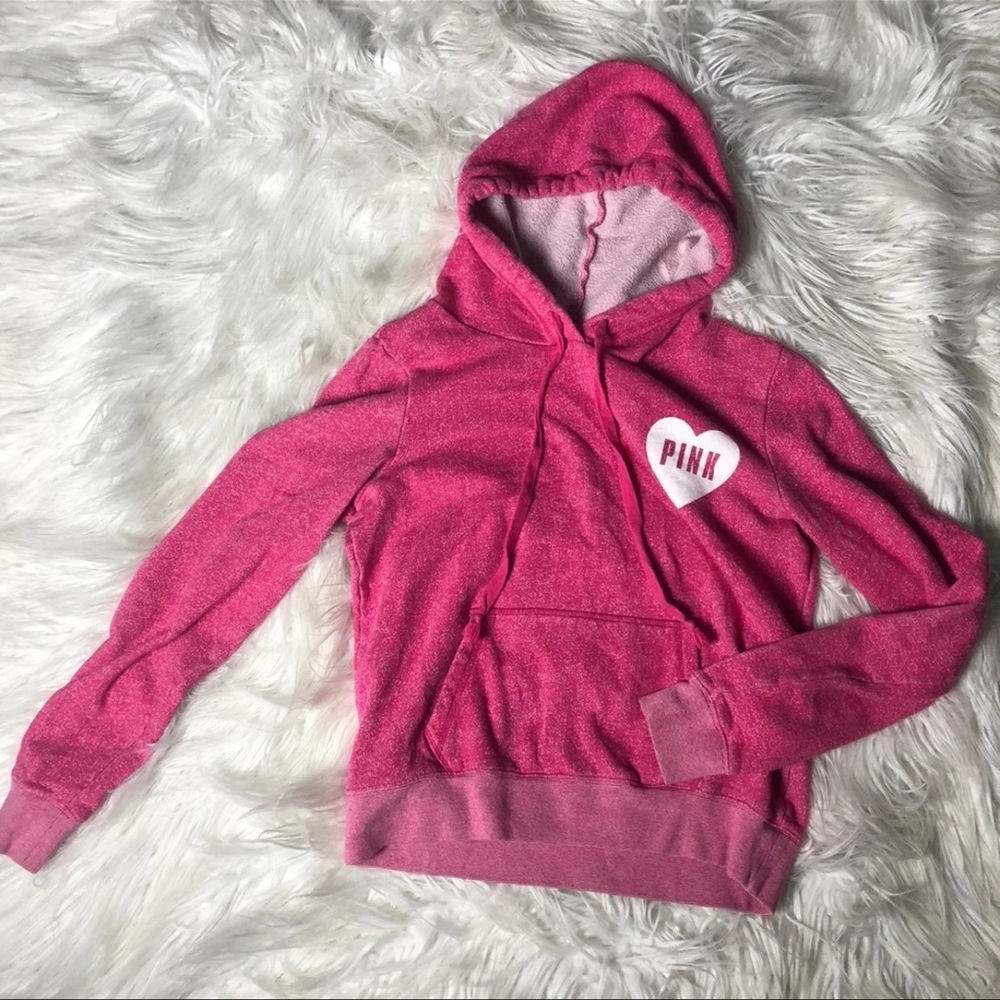 Pink Victoria’s Secret hoodie with heart